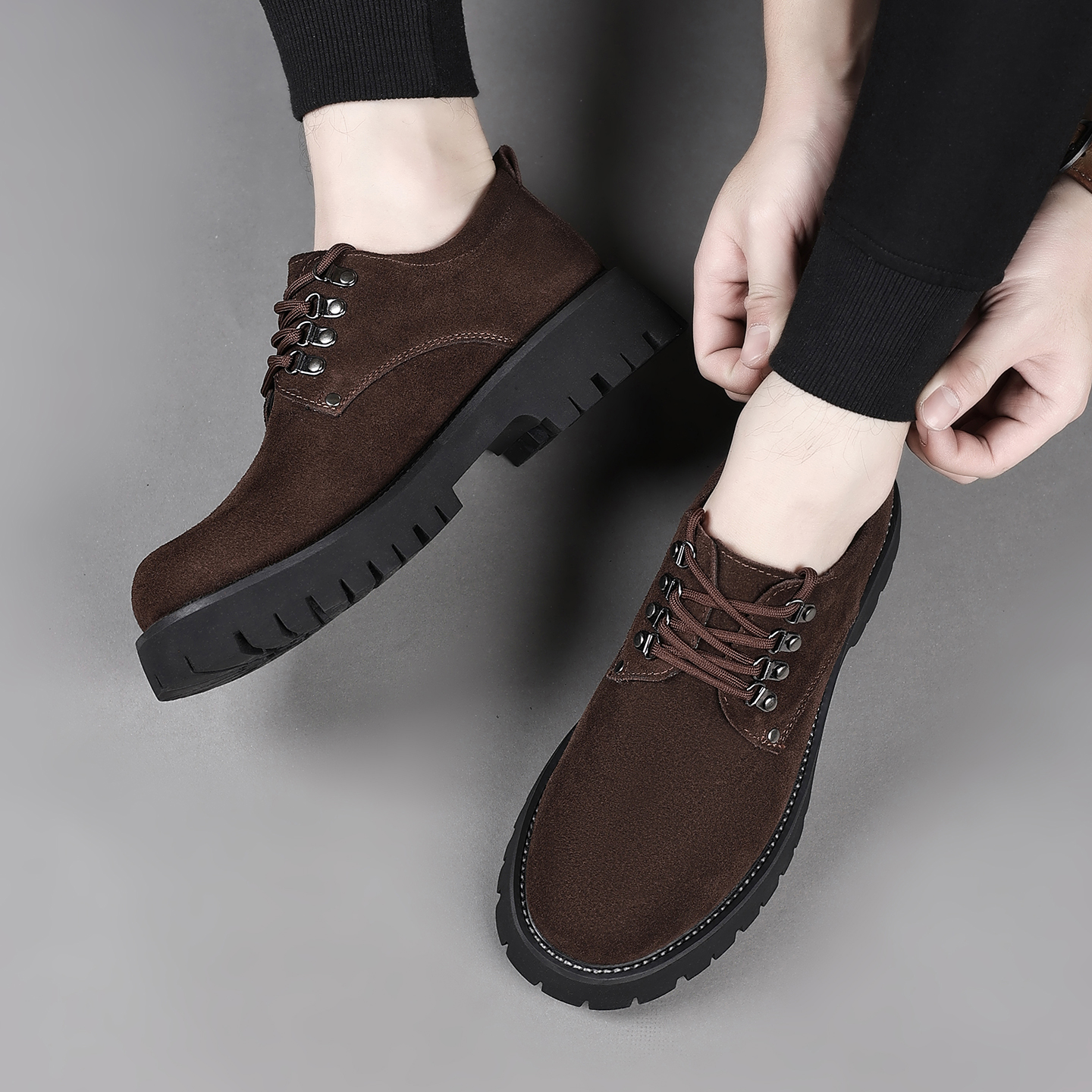 真皮工装鞋男款大头休闲皮鞋