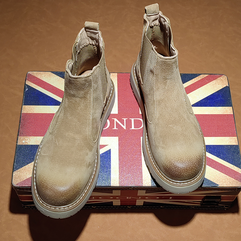 高帮皮鞋英伦风中筒秋冬增高男鞋