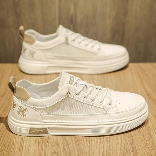 春季男士小白网面透气防臭板鞋