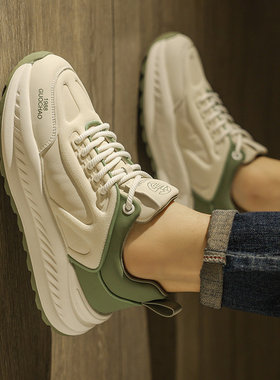 潮牌阿甘运动鞋2025新款冬季增高小白鞋子休闲百搭老爹鞋跑步男鞋