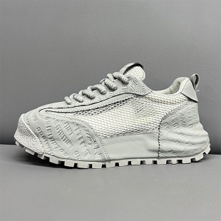 男鞋夏季透气2026新款透气网面老爹鞋轻奢高端增高厚底小白鞋男鞋