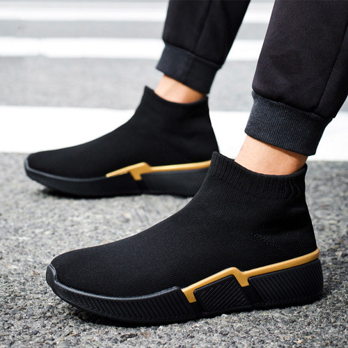 飞织软底休闲鞋一脚蹬男鞋增高鞋