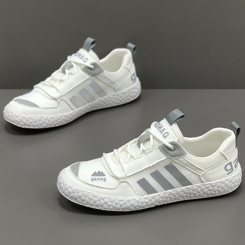 三条杠男鞋2026年夏季新款潮牌潮流休闲鞋轻便透气软底网面运动鞋