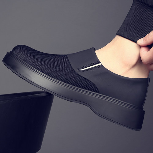 皮鞋布面男2025夏季新款一脚蹬