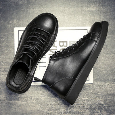 马丁靴男款黑色男鞋高帮皮鞋