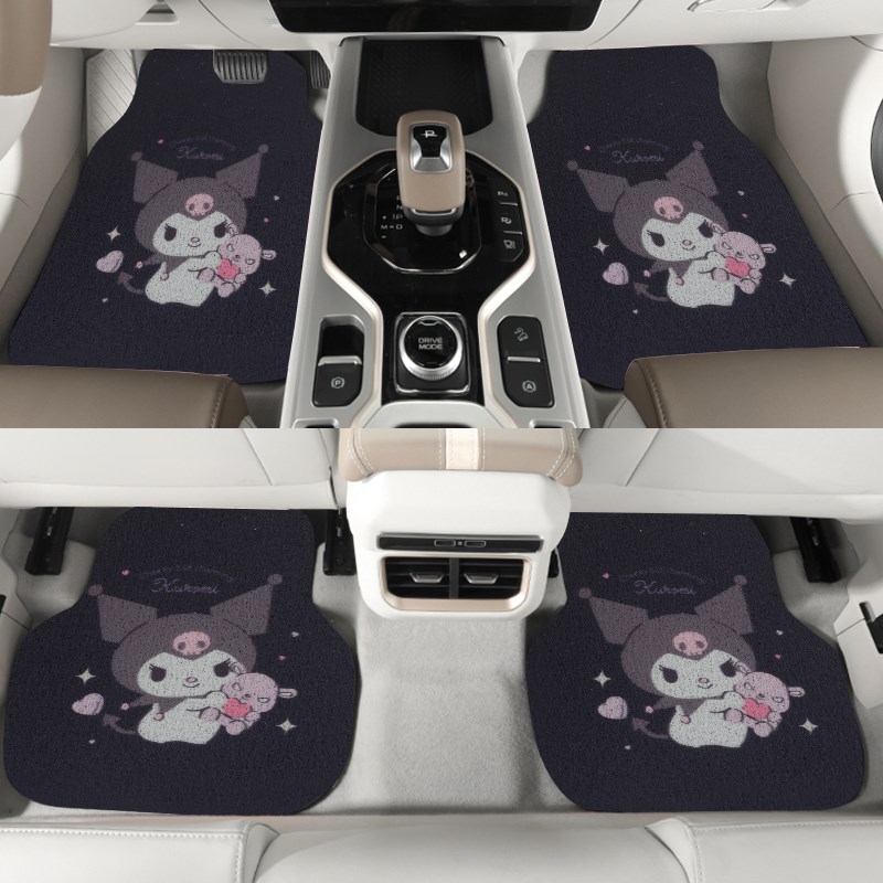 汽车脚垫卡通g可爱丝圈地垫女神网红主驾驶车内防脏地毯车垫子通