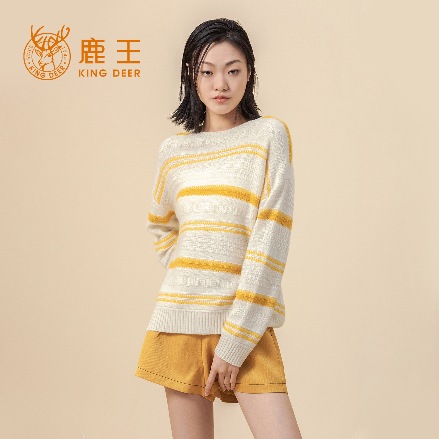 羊绒衫KingDeer/鹿王圆领女士