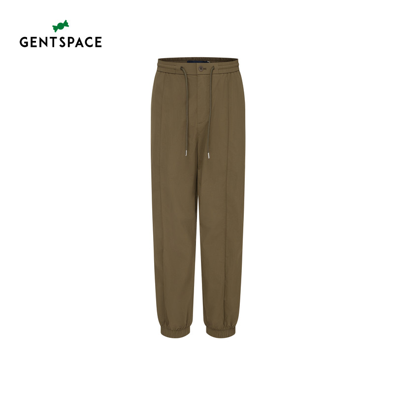 GENTSPACE夏新品时尚易搭街头潮流纯色锥形束脚松弛休闲长裤