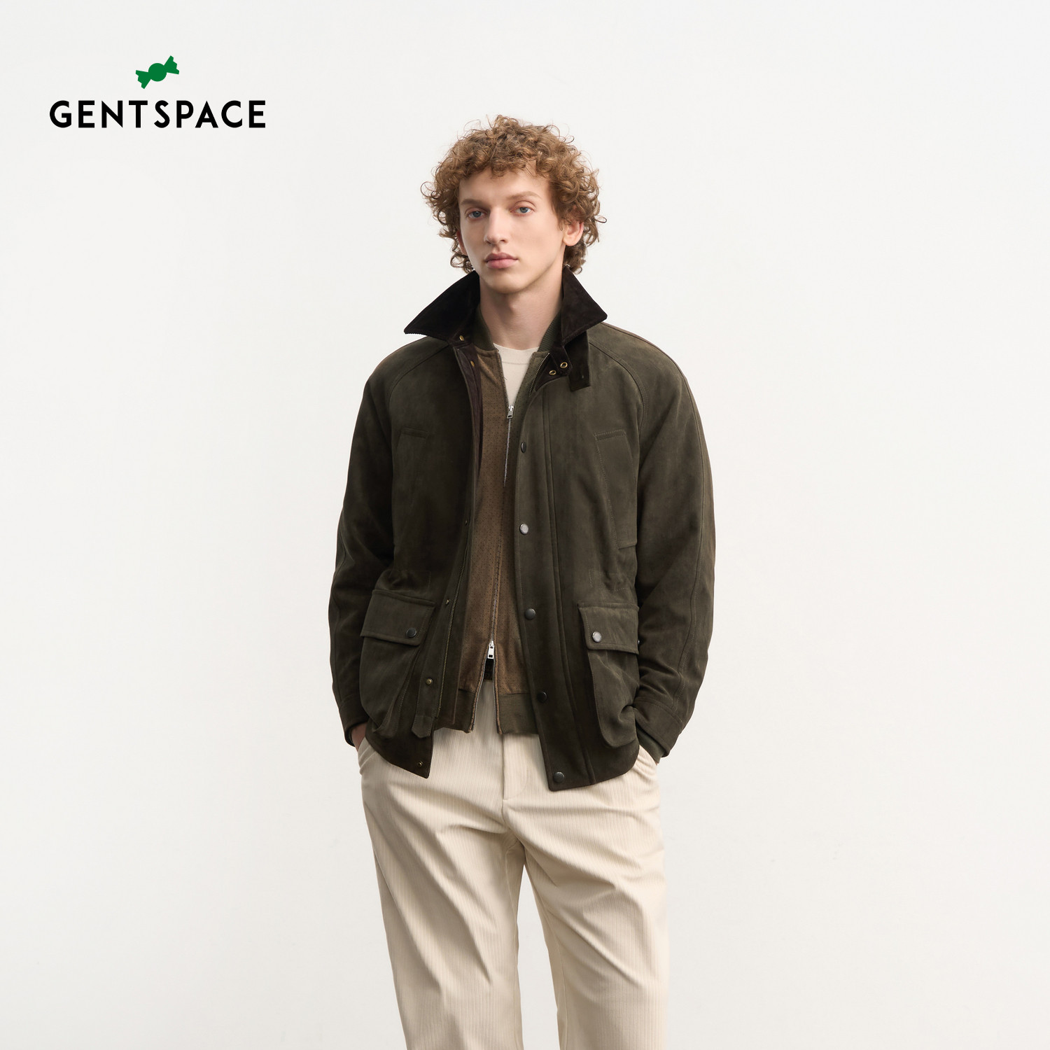 GENTSPACE2026年秋冬新品中长款毛面肌理休闲宽松鹅绒羽绒服男款
