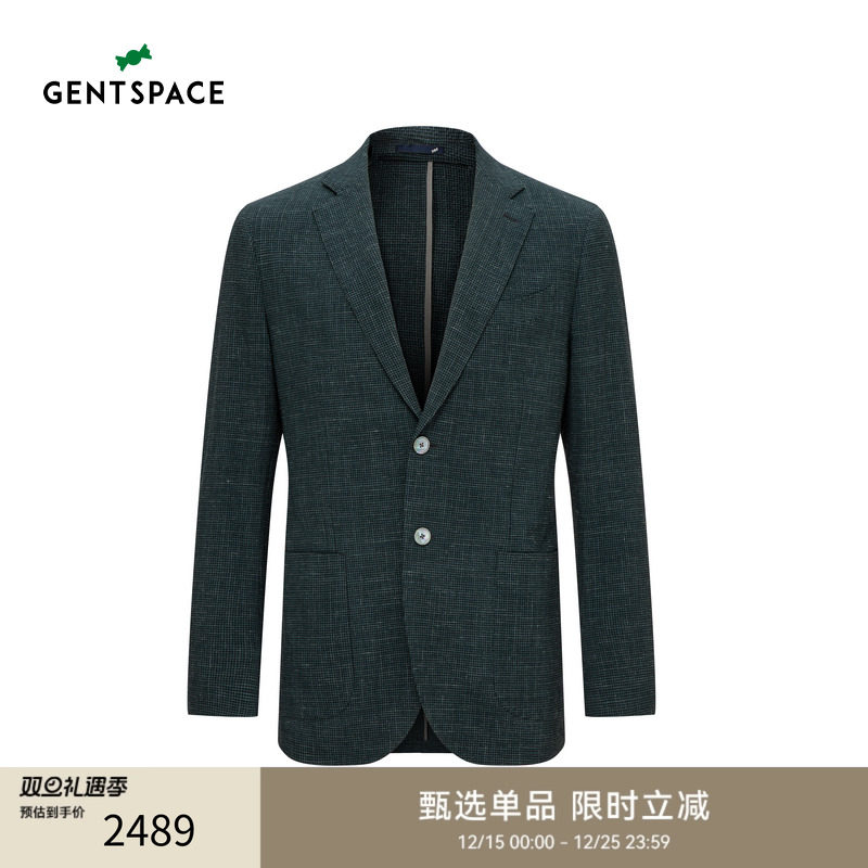 GENTSPACE 平驳领小方格都市精英休闲挺括时髦单西