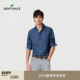新品 棉质水洗条纹牛仔男士 长袖 GENTSPACE2026年春季 休闲衬衫