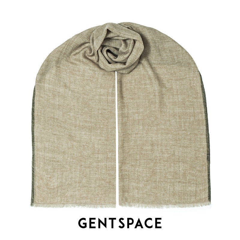 GENTSPACE浅绿色绵羊毛围巾