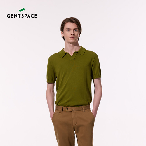 翼领短袖POLO衫棉纱线GENTSPACE