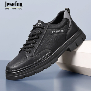 Jesefou奢侈品牌秋季新款男鞋真皮男士商务休闲皮鞋软底防滑潮鞋