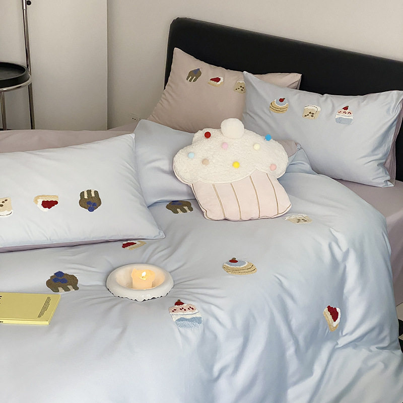 ins可爱卡通100支纯棉新疆长绒棉四件套裸睡柔软床单被套床上用品,床上用品,套件定制,淘宝优惠券,粉丝福利购,淘宝优惠卷