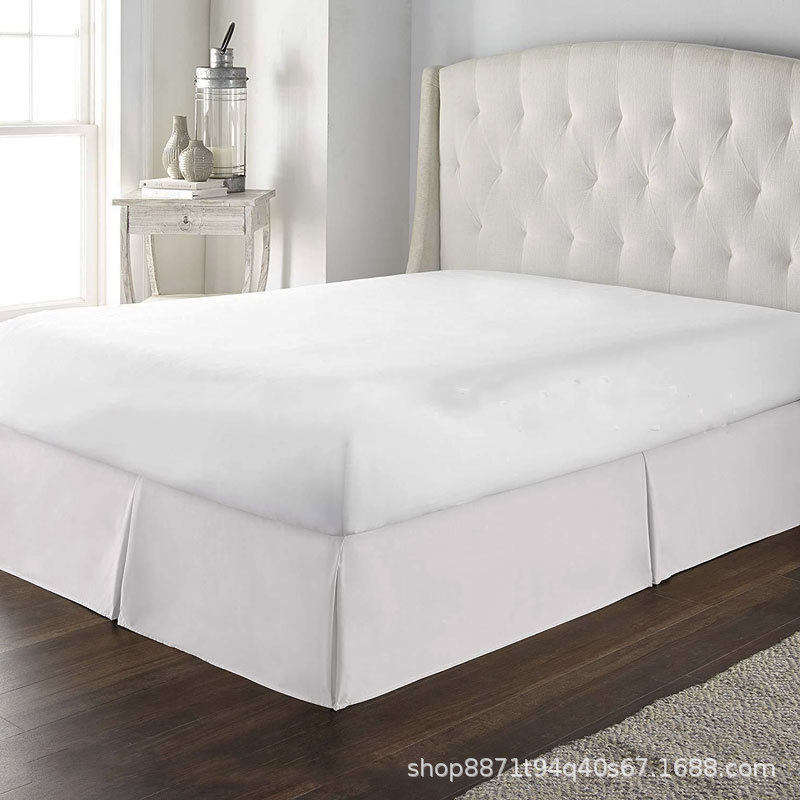 欧式简约酒店床裙单件纯色防尘床罩床箱罩围裙外贸宾馆床品名宿
