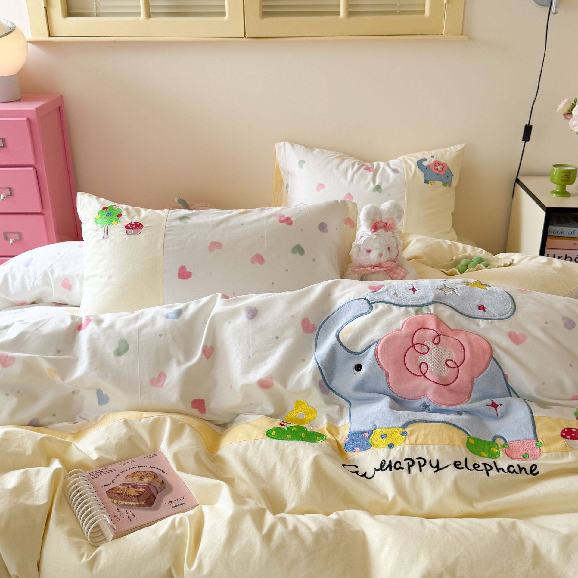 可爱心全棉四件套A类小清新纯棉被套床单床笠床上用品三件套