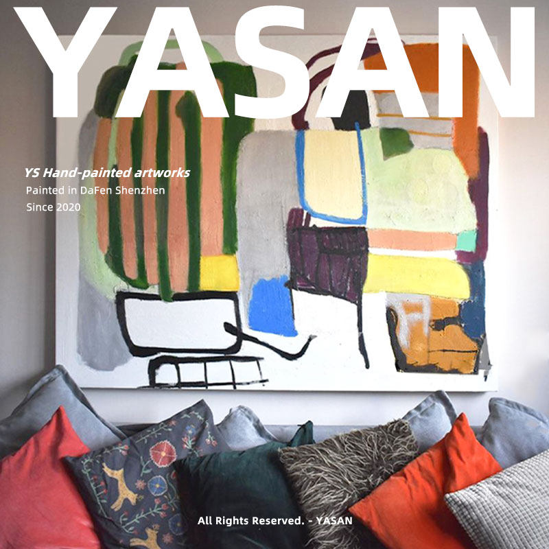 yasan 纯手工油画肌理质感大幅抽象挂画沙发背景墙壁画客厅丙烯画
