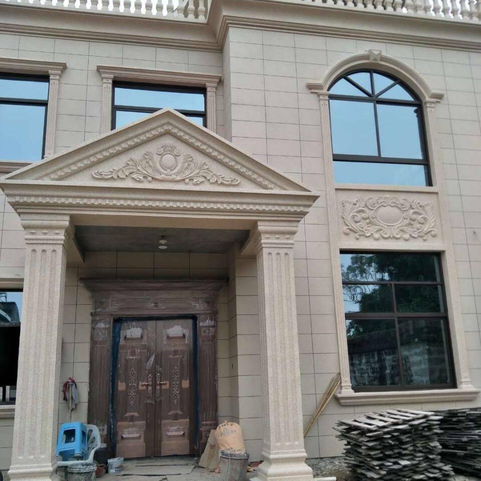 欧式外墙装饰浮雕 轻钢别墅门头三角花eps泡沫山花成品自建房装饰