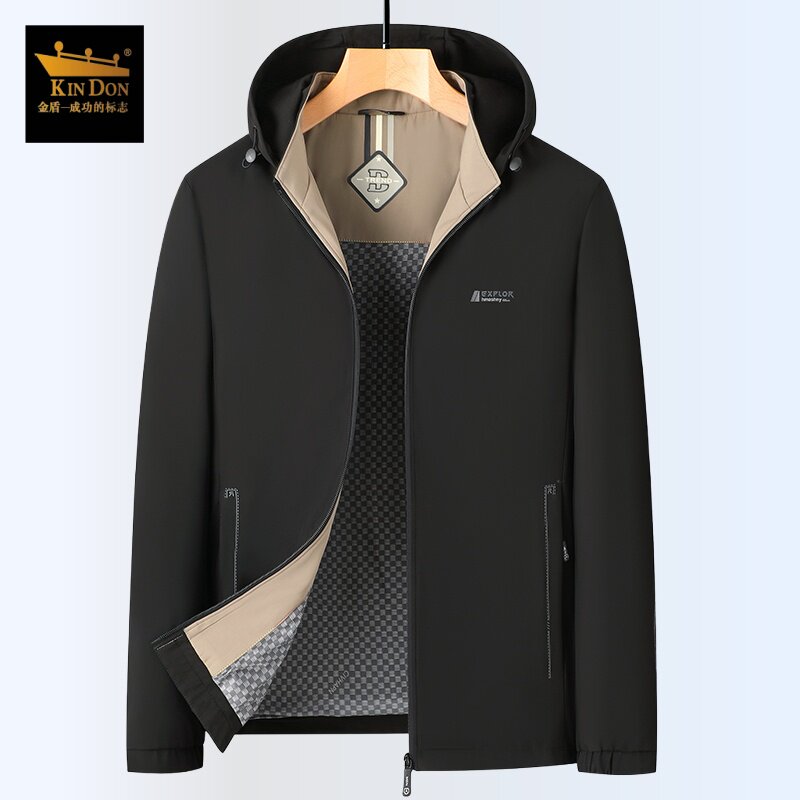 金盾2025新款春秋季薄款外套男士宽松休闲上衣中年人运动夹克单衣