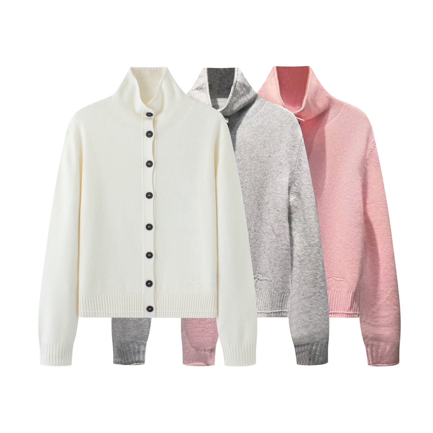 2025秋季新款时尚翻领毛针织衫