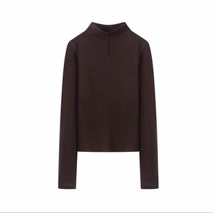 显瘦软糯打底衫 艾 女修身 气质设计感立领针织衫 毛衣2025秋冬 法式