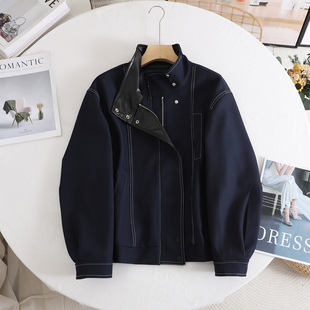 廓形高级感撞色明线宽松通勤显瘦夹克上衣外套女 法式 2025秋季 新款