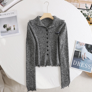 2025秋季 显瘦针织开衫 新款 百搭设计感小众修身 毛衣外套女 时尚 艾