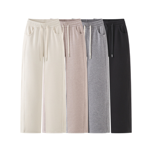 软糯垂感休闲慵懒休闲裤 2025秋冬新款 加绒阔腿裤 高腰直筒休闲窄版