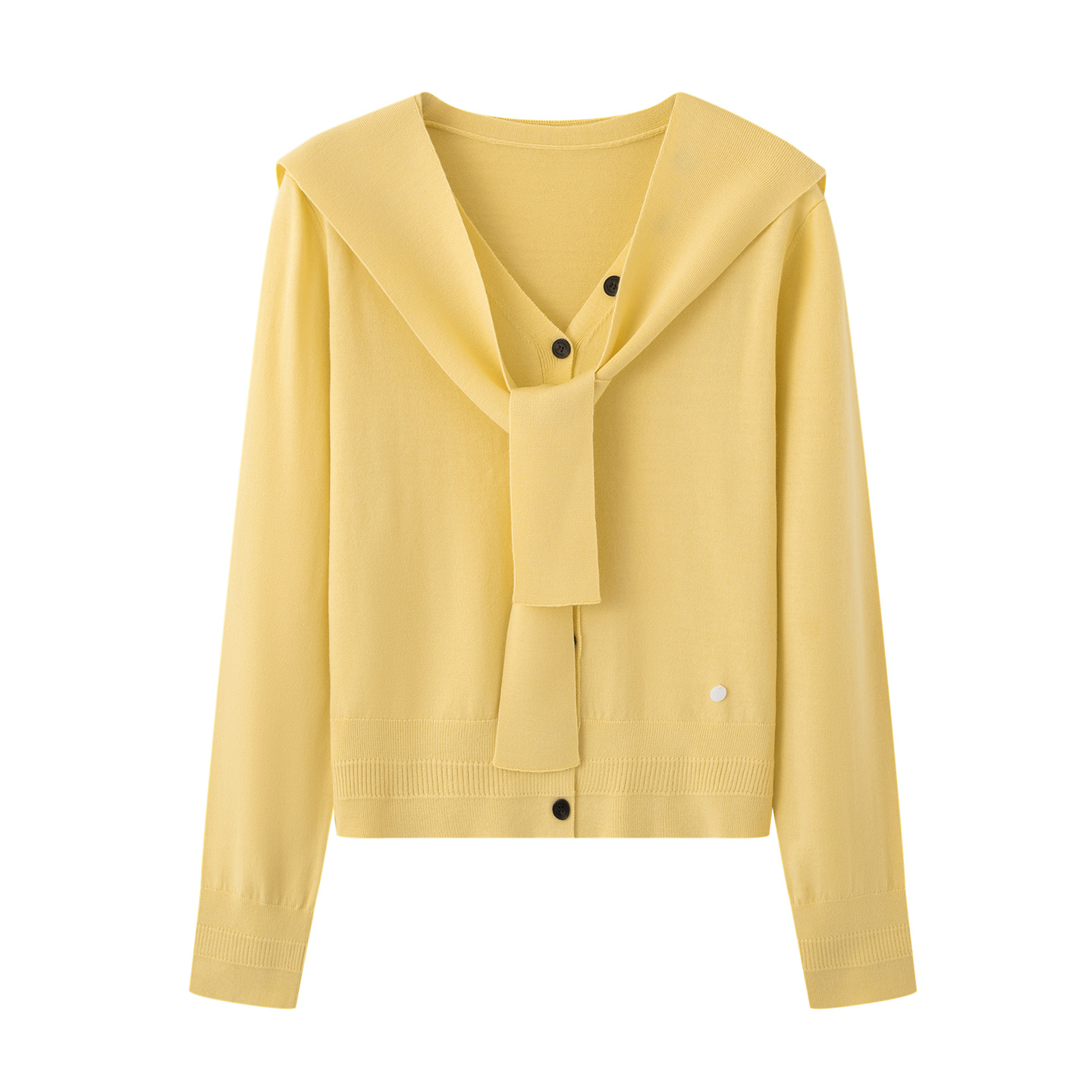 慵懒风气质百搭披肩黄色针织开衫