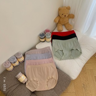 设计感纯色简约百搭舒适透气高弹莫尔代内裤 时尚 女 韩版 2025新款