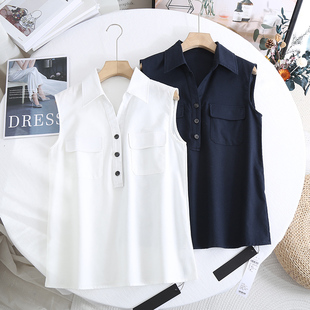 衬衫 艾 松弛感百搭休闲宽松显瘦无袖 时尚 背心马甲女 2025春新款