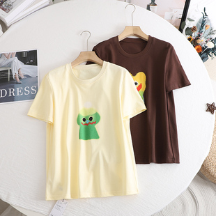 T恤女 鸟家 2025夏季 新款 百搭宽松显瘦甜美减龄卡通印花圆领短袖