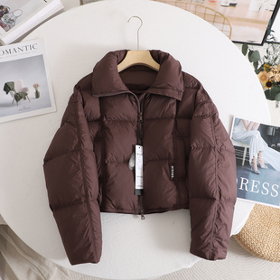 羽绒服女2025秋冬宽松显瘦百搭面包服外套 气质翻领短款 艾 时尚