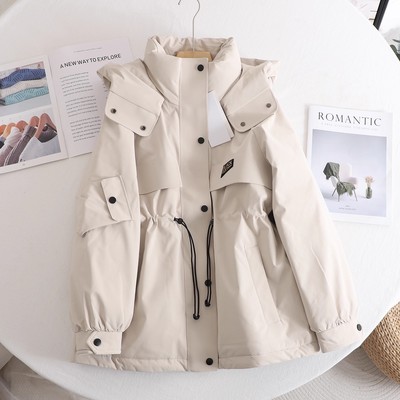 鹅绒羽绒服女2025冬新款工装风