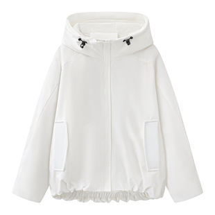 麦 美式复古连帽羽绒服女2025秋冬新款高级感气质工装鹅绒服外套