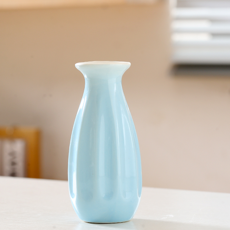 陶瓷花瓶简约水培小花器彩色迷你清新花插摆件桌面饰品迷你小净瓶
