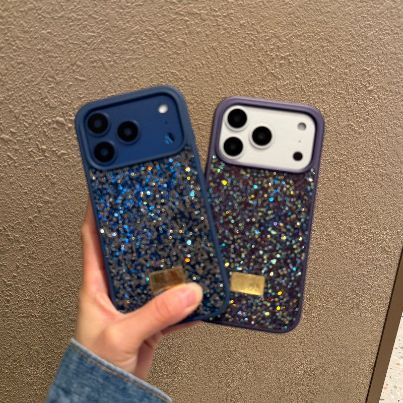 适用苹果17手机壳pro防摔por新款保护壳max水钻iphone镶钻ins轻奢高级感p时尚可爱bling女款闪亮pm蓝色橙色