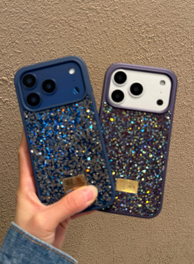 适用苹果17手机壳pro防摔por新款保护壳max水钻iphone镶钻ins轻奢高级感p时尚可爱bling女款闪亮pm蓝色橙色