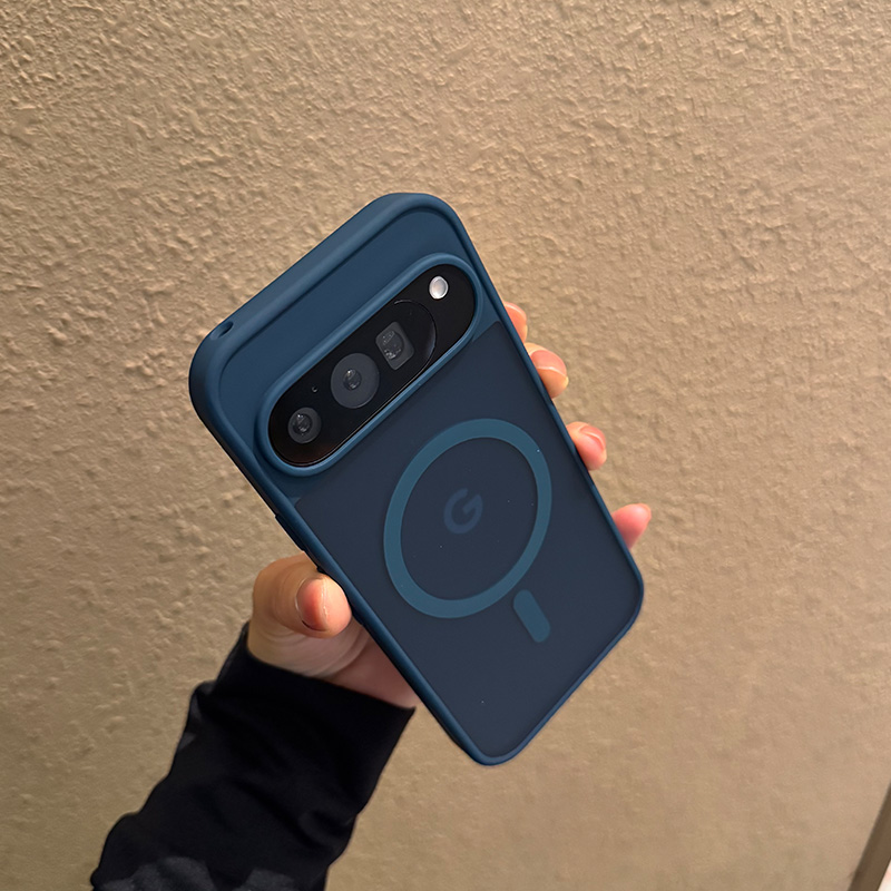适用谷歌pixel9手机壳pro防摔p新款XL保护套por外壳Google磨砂防指纹pixel10蓝色5G肤感男款磁吸magsafe黑色9