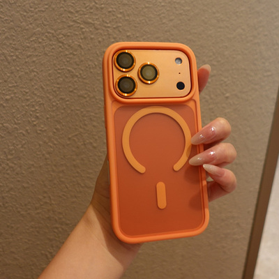 全包ai适用苹果17手机壳防摔por新款pro保护壳max磨砂iphone防指纹ip相机按键pm创意p星宇橙色por磁吸magsafe