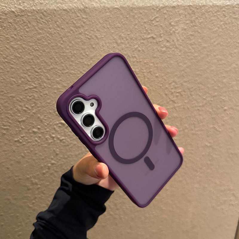 适用三星Galaxy手机壳S25防摔s24新款ultra保护套a56外壳p十U磨砂防指纹plus磁吸magsafe肤感a55墨绿5G fe