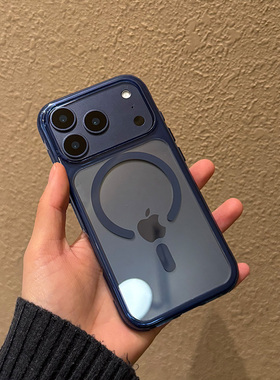 适用苹果17手机壳pro防摔por新款保护壳max透明iphone轻奢高级感磁吸magsafe防滑ins时尚蓝色橙色