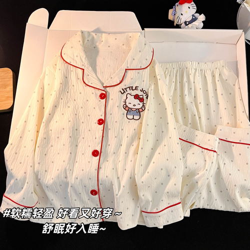 儿童睡衣女春秋季长袖母女家居服