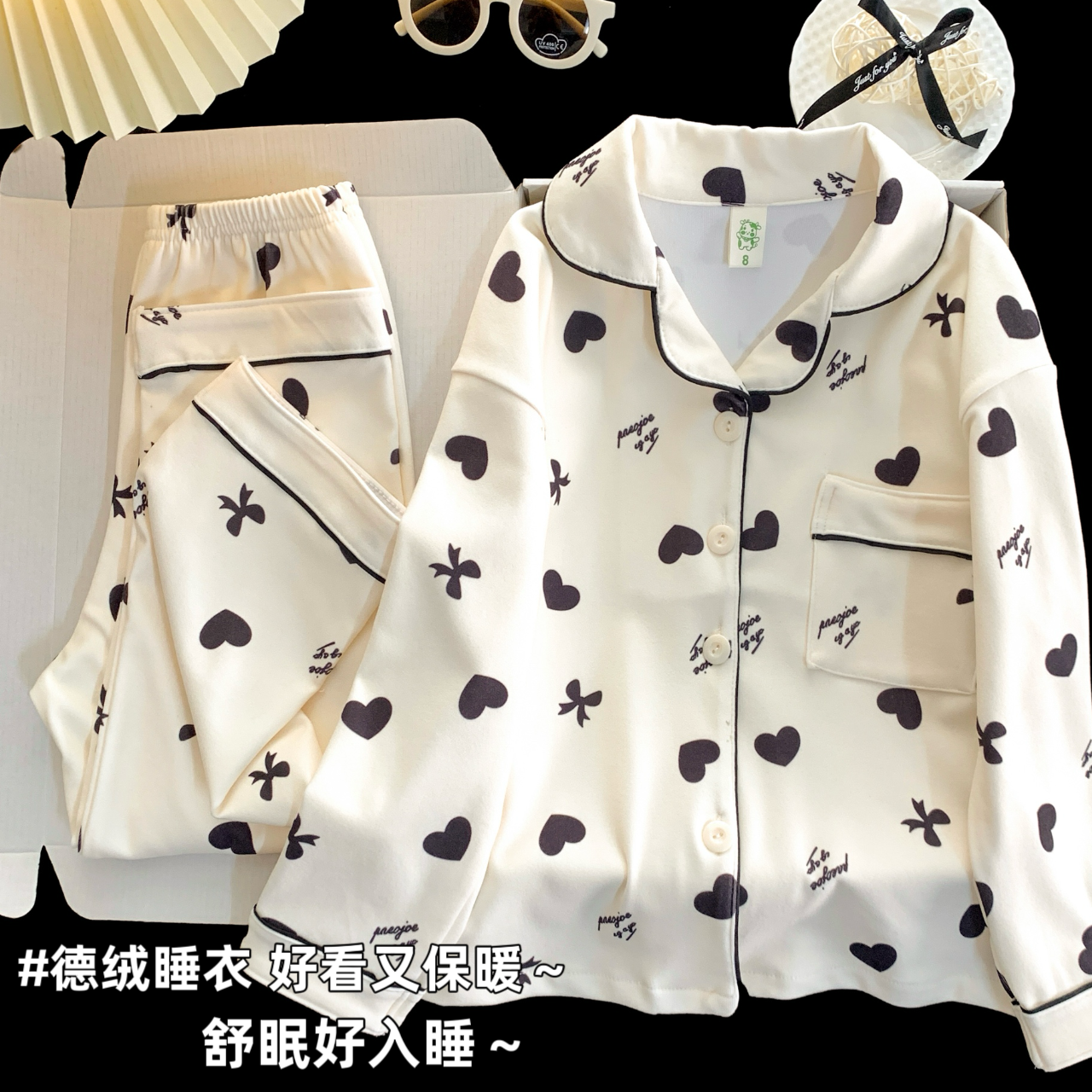 儿童睡衣秋冬款女童德绒加厚珊瑚绒长袖2025新款春秋季女孩家居服