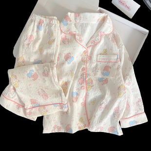 2025新款儿童睡衣女童春秋款云朵棉长袖网红公主小女孩秋季家居服