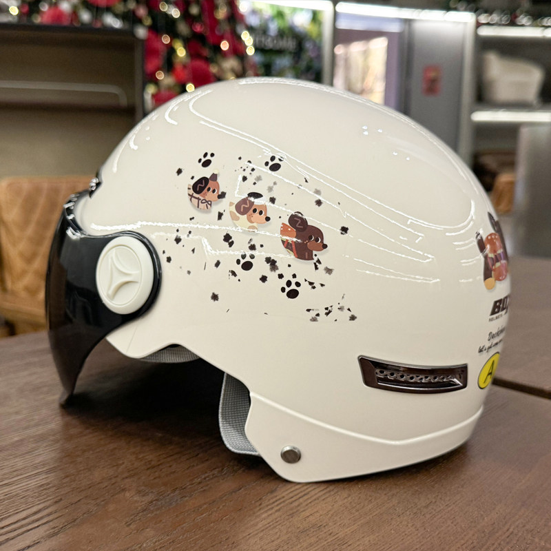 电动车头盔3c认证安全帽摩托双镜片半夏季成人防晒男女士通用卡通