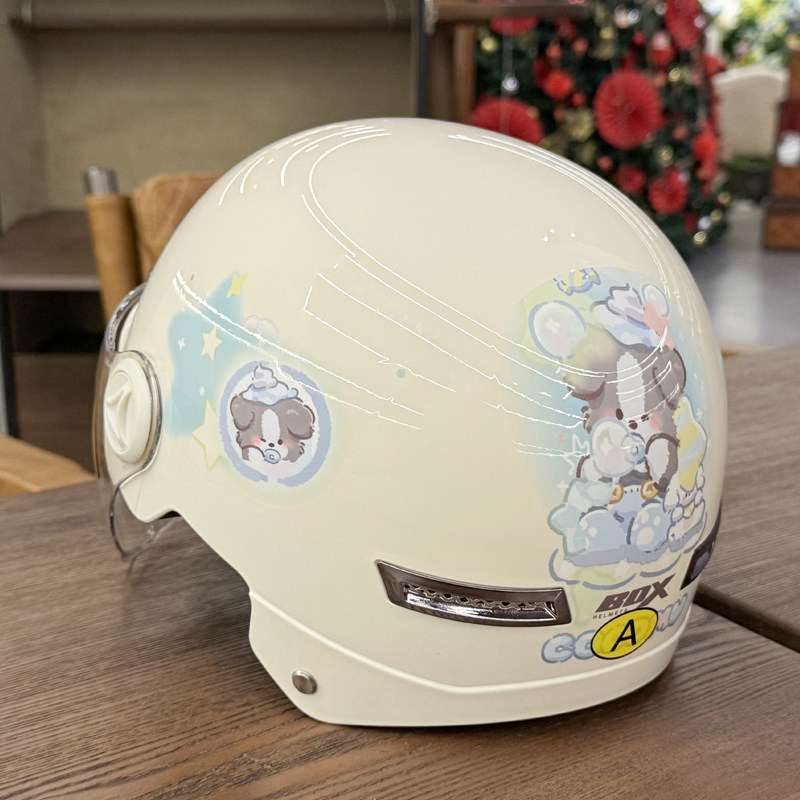 3c认证电动车头盔安全帽摩托双镜片半夏季成人防晒男女士通用卡通