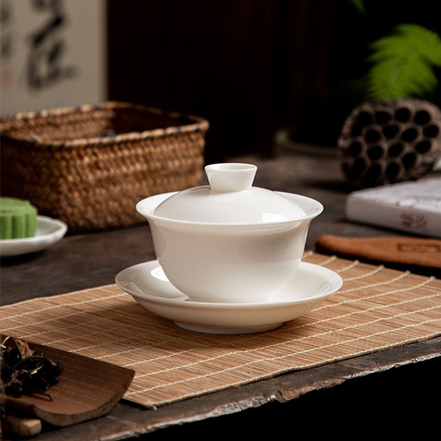 善简白瓷三才盖碗茶杯单个手工家用陶瓷羊脂玉大中小号泡茶碗简约,餐饮具,盖碗,淘宝优惠券,粉丝福利购,淘宝优惠卷