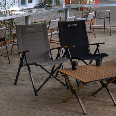 柯曼巨川椅户外露营棉布折叠加宽椅面克米特手扶座椅折叠椅F-5001